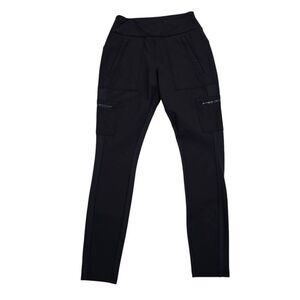 Athleta Headlands Hybrid‎ Cargo Women's 2 Black Sustainable Six Pockets Leggings